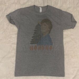 Jerzees Gray Short Sleeve Tee with Festive Print